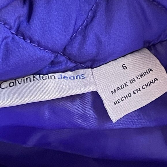 Calvin Klein Puffer Vest Girls 6 Purple Kids Quilted Outdoor Cozy Holiday Party - Picture 4 of 8